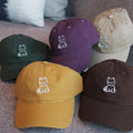 Cotton Soft Top Baseball Cap Peaked Cap White Dog Embroidery