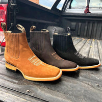 New European And American Embroidered Sleeve Chelsea Martin Boots Men's
