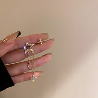 FashionIntegrated Moon And Star Long Earrings