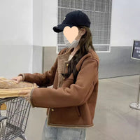 Lamb Wool Maillard Coat For Women
