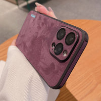 Suede Phone Case With Business Lens Film For Anti Drop Protection