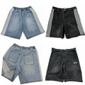 Embroidered Denim Shorts Men's High Street Fashion Casual All-matching
