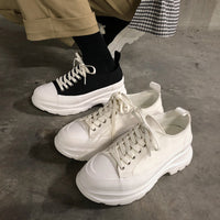 Men's Fashion Canvas Stitching Platform Shoes Simple