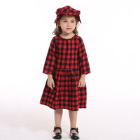 Christmas Sisters And Brothers Autumn Plaid Shirt Long Sleeve Bib Two Piece Set