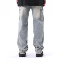 American High Street Men's And Women's Washed Blue Jeans