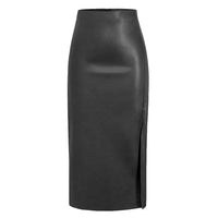 Womens Fashionable Slit Zipper Bodycon Skirt