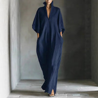 Women's Fashion V-Neck Casual Loose Dress
