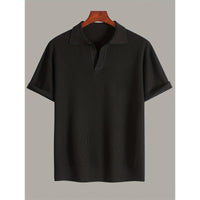 Men's Short-sleeve Knitted Sweater Breathable Waffle