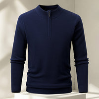 Men's Half-zip Knit Sweater Pullover Solid Color