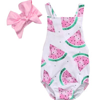 Watermelon print sleeveless jumpsuit