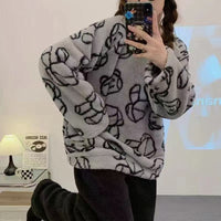 Autumn And Winter New Flannel Thickened Cute Loungewear