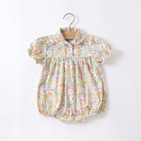 Girls' Floral Princess Short-sleeved Suit