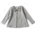 Cotton Top Baby Casual Round Neck Bow Coat