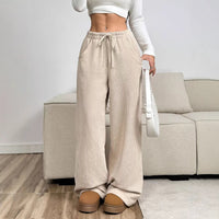 Women's Straight-Leg Lace-Up Casual Pants