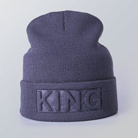 Solid color embossed knitted hat