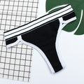 Pure Cotton Thong Ladies Sexy Striped Sports Pants Yoga Fitness T Pants