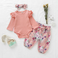 Pure color girls suit
