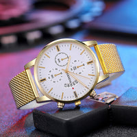 Mens Watch Fake Three-Subdial Six Hands Calendar Casual Fashionable Business Quartz