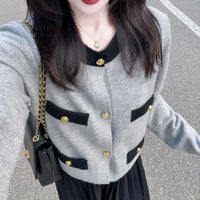 Women's Classic Style Knitted High-grade Sweater Short Coat