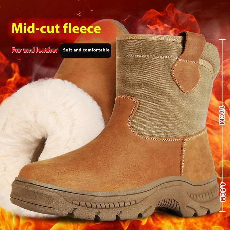 Warm Fur Integrated Wool Boots Waterproof Non-slip Platform Cotton Shoes