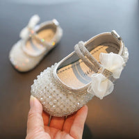 Soft Bottom Leather Shoes Baby Pumps Fashion Performance Crystal Shoes