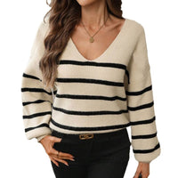 European And American Loose Bow Lace-up Sweater Coat