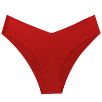 Ice Silk Seamless Women's Fashion V-cut Briefs Solid Color Breathable Fabric