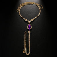 Purple Diamond Drop Underwear Chain Nightclub Sexy