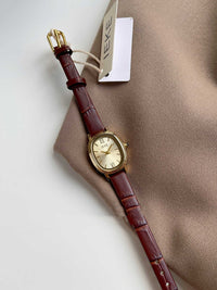 Genuine Leather Small Dial Women's Simple Retro Belt Watch