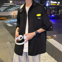 Summer Thin Breasted Short Sleeve Loose All-match Trendy Ins Hong Kong Style