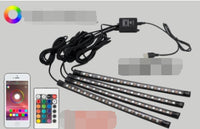 Car sole atmosphere lamp 5VUSB12V car charging atmosphere lamp one for four music sound control interior lights