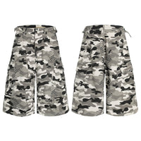 Retro Camouflage Loose Cropped Workwear Shorts