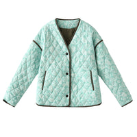 New European And American-style Fashionable Casual V-neck Printed Jacket For Women