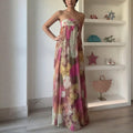 Womens Fashion Sleeveless Printed Casual Dress