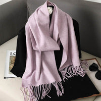 Solid Color Maillard Scarf Cashmere-like Women Warm Shawl