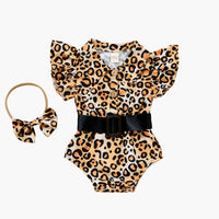 Baby's T-shirt Bottoming Shirt One-piece Romper Baby Western Style Leopard Print Onesie