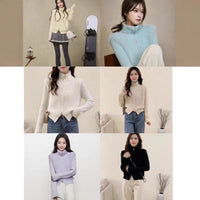 Autumn And Winter Stitching Zip Knitted Sweater