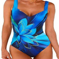 New European And American One-piece Swimsuit Women's Printed Conservative Strap Slim Beach Photograph Cross-border Swimsuit