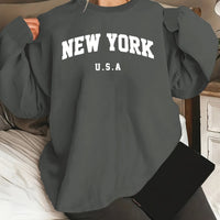 Hooded Sweatshirt Casual Long Sleeve Round Neck Women