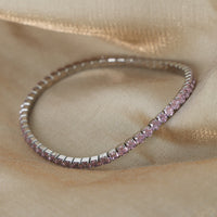 S925 Sterling Silver Fully Diamond-studded Elastic Bracelet, European And American Style