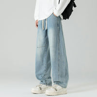Men's Loose-fit Straight-leg Patchwork Jeans
