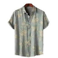 Amazon Independent Station Printed Men's Beach Loose Casual Shirt Top