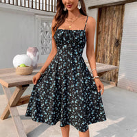 Womens Floral Print High-Slit Dress