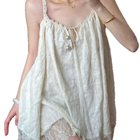 Women's High-End Lace Trimmed Camisole Nightgown