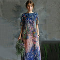 European And American 3D Digital Print Womens Dress