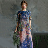 European And American 3D Digital Print Womens Dress