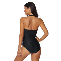Backless Striped Stitching One-piece Swimsuit Women's Plus Size Swimsuit