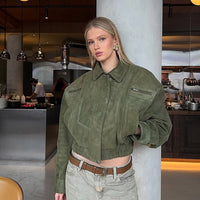 Retro Biker-style Cool Short Womens Loose Jacket