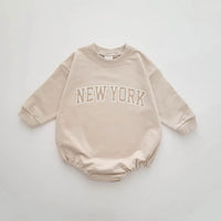 Infant Rompers Loose Western Style Letters NEW YORK Boys And Girls Baby Triangle Rompers