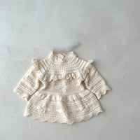 Vintage-inspired Knitted Romper Bodysuit